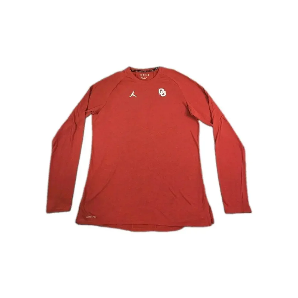 Air Jordan Oklahoma Sooners Shirt Mens Sz L Long Sleeve Performance NCAA OU C36